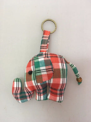 Doll Elephant Keyring sewing charm cute keychain animal lover Fabric gifts