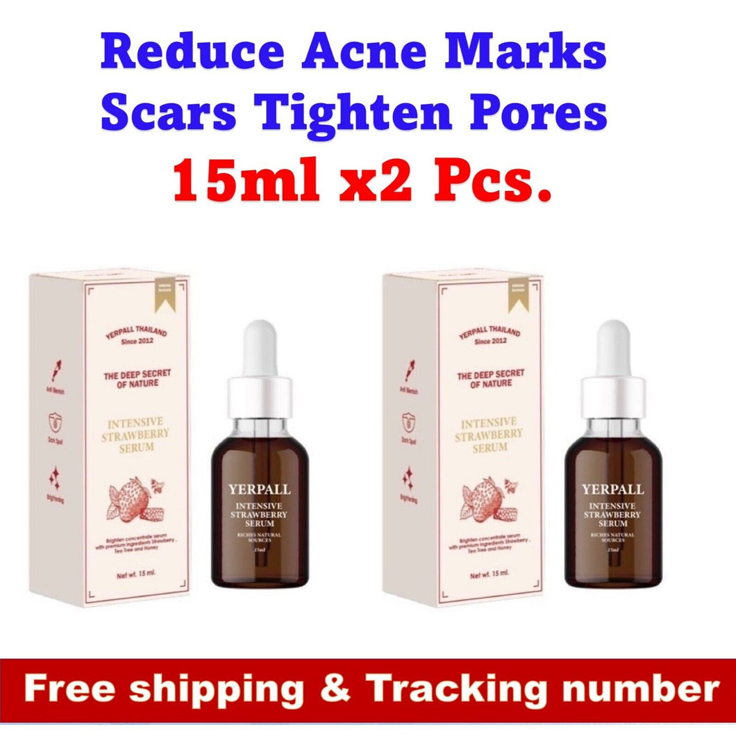 2X Yerpall Strawberry Serum Concentrated Reduce Reduce Acne, Dark Spots 15ml