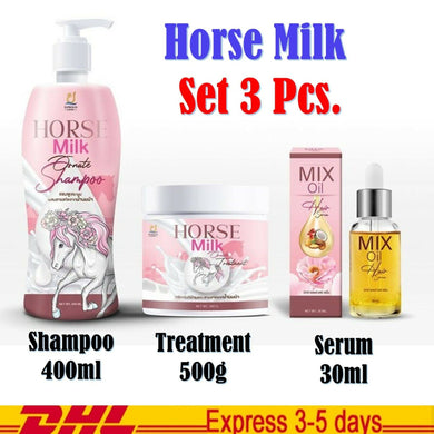 Khun Chan Set Horse Milk Treatment Shampoo Serum Hair Care Nourish Hair Soft