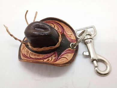 Leather Cowboy Hat Key Chain Idea Handcraft Keyring Accessory Collectibles gift