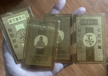 Load image into Gallery viewer, 10x Gold Card Che Kung Temple HK Authentic Fetish Bring Wealth Money Luck DHL