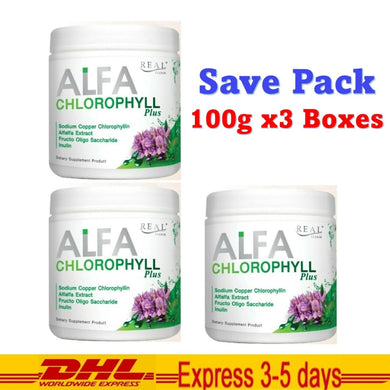 3x ALFA CHLOROPHYLL Plus Fiber Powder Drink Detox 100 g