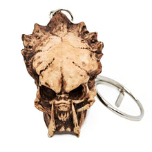 Load image into Gallery viewer, Predator Alien Keyring Keychain Human Skull Bonehead Handmade Biker Chopper