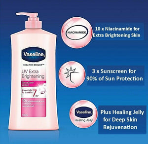 2x Vaseline Healthy Gluta-Glow Body Lotion UV Protection 600ml Fast ship DHL