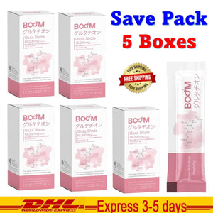 5x Boom Gluta Shots Instant Powder Radiant Absorbed Anti-Oxidant Booster