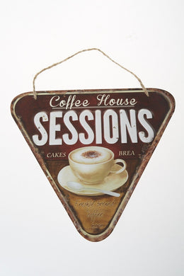 Plaque Vintage Style Metal Wall Hanging Door Retro Sign Decor Coffee Bakery Shop