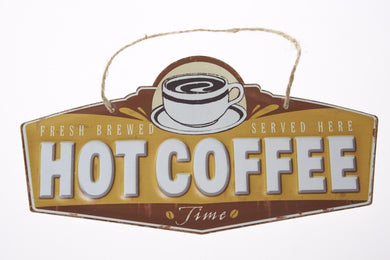 Coffee Shop Plate Metal Hanging Poster Vintage Plaque Wall Door Decor Retro Art