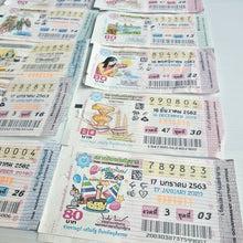 Load image into Gallery viewer, Lottery Thailand Mixed Paper Lot Collectible Old Used Tickets Papers (100pcs)