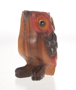 Owl Wooden Carved Owlet Figurine Collectible Play Blowing Hole Owlish Sound Idea