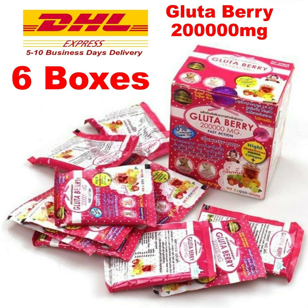 6x Gluta Berry 200000 mg Drink Anti Aging Radiance Skin Fast Reduce Freckles