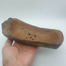 Load image into Gallery viewer, Hand Carved Wood Teak Wooden Bowl Box Natural Fruit Soap Dish Vintage