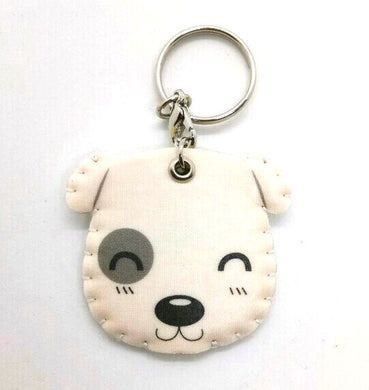 Dog White Funny Cute Keyring Keychain Foam Canvas Sew margine Fridge Collectible