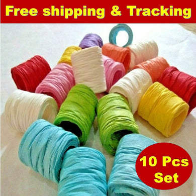 Mulberry Paper Ribbon Set Colour Mixed Colour Paper Craft Wrapping (Set 10Pcs)