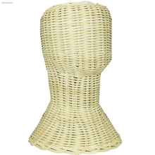 Load image into Gallery viewer, 2pcs Vintage Mannequin Wicker Head Wig Holder Natural Rattan Hat Display Stand