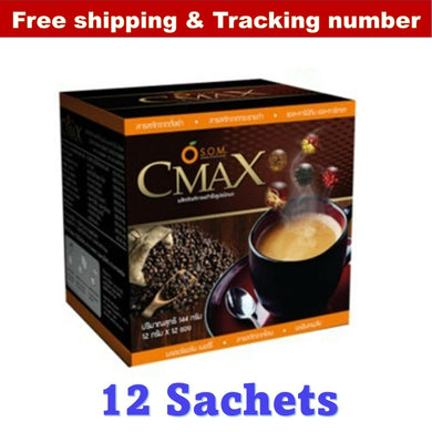 CMAX Best instant Coffee Herbal Dietary Supplement Cordyceps Ginseng(12 sachets)