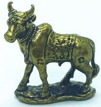 Load image into Gallery viewer, Cow Miniature Lucky Brass Amulet Talisman Love Charm Magic Thai Pendant