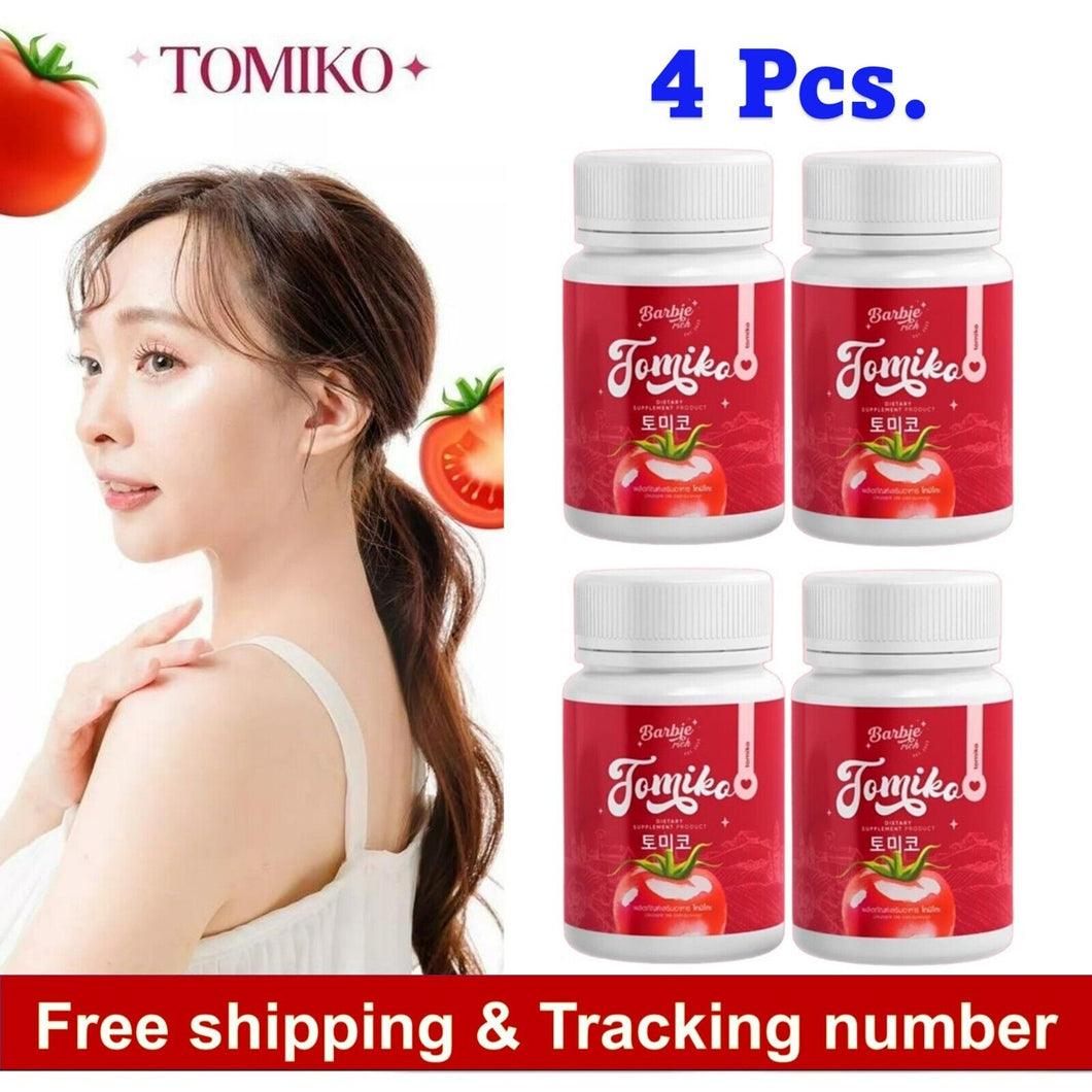 4X Tomiko Gluta Tomato Dietary Supplement Make Aura Radiant Healthy Skin 90Caps