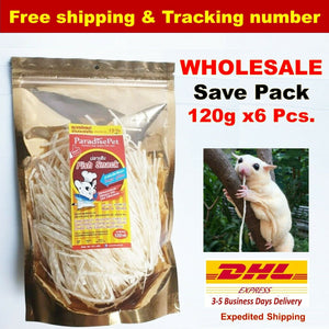 6x Sugar Glide Pet Paradise Fish Protein Snack Hamster Rodent Animals Teeth 120g