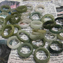 Load image into Gallery viewer, 50 Pcs Burmese Jadeite Ring Lot Untreated Assorted Sizes Colors Natural Jade