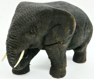 Elephant Wood Carved Doll Classic Handmade Figurine Animal Collectibles Decor