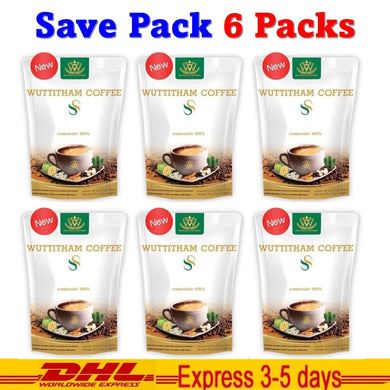 6x Wuttitham Instant Coffee Health Weight Control Anti Aging Slimming Drink