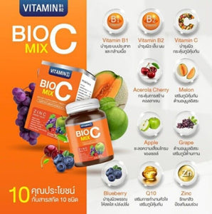 6 BOX BIO C MIX Vitamin C 1000mg Skin Lightening Body Anti-Aging Antioxidant