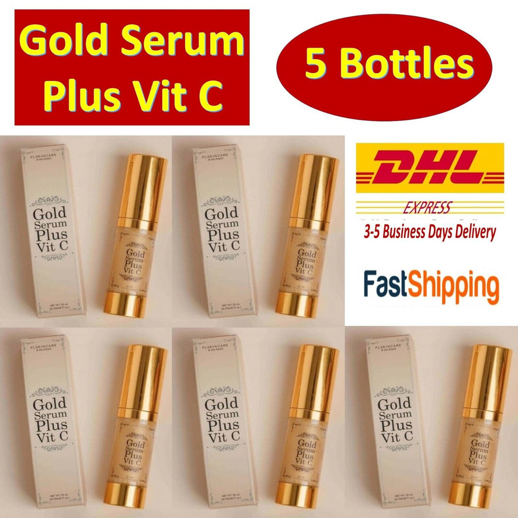 5x Gold Serum Plus Vit C Face Smooth Detox Radiance Smooth Aura Soft Skin 20ml