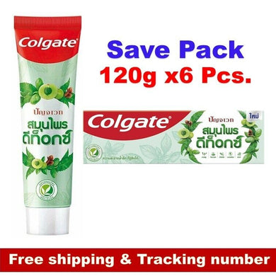 6x Panjaved Colgate Herbal Detox Toothpaste Natural Fresh Breath Thai Herb 120g