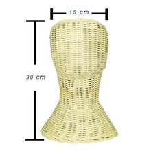 Load image into Gallery viewer, 30cm Handcraft Mannequin Wicker Rattan Head Wig Hat Stand Shop Decorate
