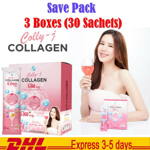 3x COLLY J Collagen Gluta+ White Nourish Skin Reduce Acne Scars Hair Nails Bones
