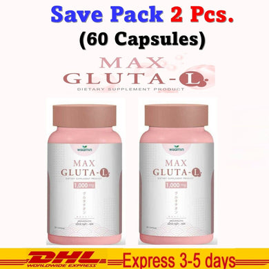 2x MAX GLUTA-L 1,000 mg Concentrated Formula Food Supplement Radiant Aura Skin
