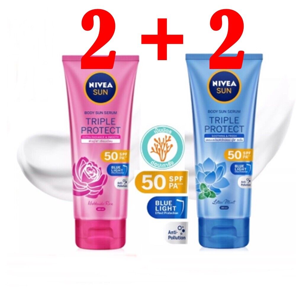 4x Nivea Sun Body Serum Triple Protect SPF50 PA+++perfect uv sunscreen face&body