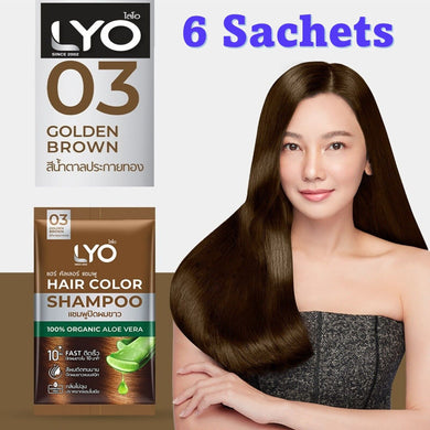 LYO Hair Color Shampoo Cover White Golden Brown Hair Color Long Lasting Organic