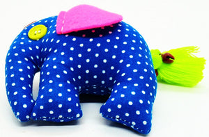 Elephant Doll Keyring Scotch Pattern Sewing Charm Cute Fabric animal lover