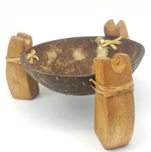 Load image into Gallery viewer, Soap Dish Dispenser Vintage Coconut Shell Teak Wood Shower Bahtroom Handmade