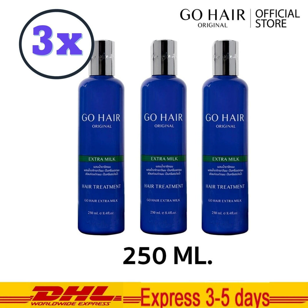 3x250ml Go Hair Extra Milk Treatment Hair for Dry Hair Smooth Shiny Enriching