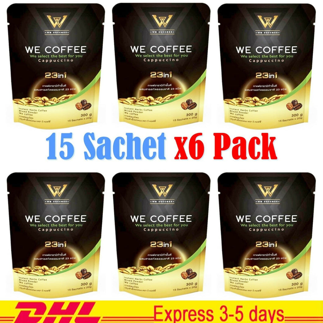 6x WE COFFEE Instant Herbs Mixed Powder 23in1 Cappuccino Arabica Natural