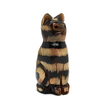 Load image into Gallery viewer, Cat brown Striped Buffalo&#39;s Horn Carved Decor Collectibles Lucky Bone