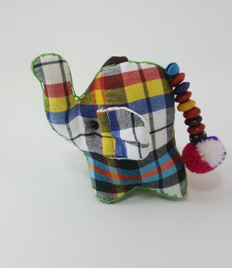 Mini Elephant Fabric Keyring Doll Scotch Pattern Hand sewing charm cute animal