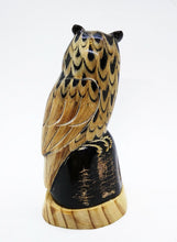 Load image into Gallery viewer, Owl Sculpture Water Buffalo Horn Carved 5&quot; Feng Shui Bird Decor Collectible Gift