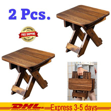 Load image into Gallery viewer, 2x Chair Small Fishing Chair Furniture Outdoor Teak Wooden Wood Easy Portable