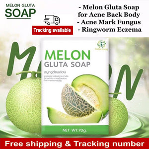 Melon Gluta Soap for Acne Back Body Acne Mark Fungus Ringworm Eczema 70g