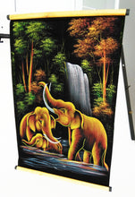Load image into Gallery viewer, Elephant Handmade Fabric Painting Velvet Wall Decor Hanging Poster Picture gift