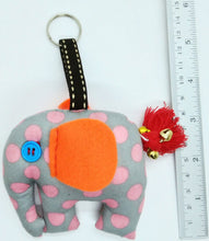 Load image into Gallery viewer, Keyring Scotch Doll Elephant Pattern Sewing Charm Cute Fabric animal lover