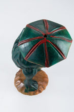Load image into Gallery viewer, Frog Figurine Wood Carved Green Idea Hand Painted Cute Animal Figure Decor Craft