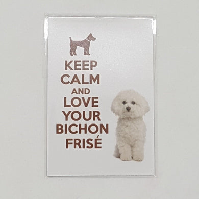 KEEP CLAM and LOVE BICHON FRISE poster Design Magnet Fridge Collectible Home