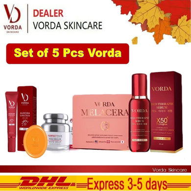 5 Pcs Set Vorda Skincare Lifting Reduce Freckles Serum Cream DHL