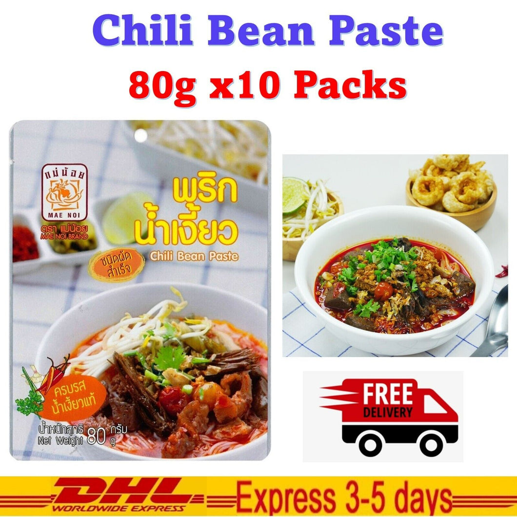 10x Thai Original Northern Thailand Food Popular Mae Noi Brand Chili Bean Paste