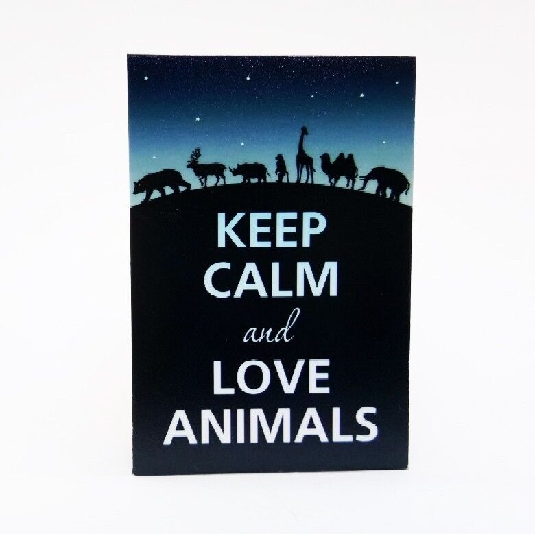 Keep Calm And Love Animals Design Vintage Poster Magnet Fridge Collectible
