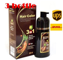 Load image into Gallery viewer, 3X Meidu Dye Hair Color Shampoo change color in 5 minutes dark brown black 500ml